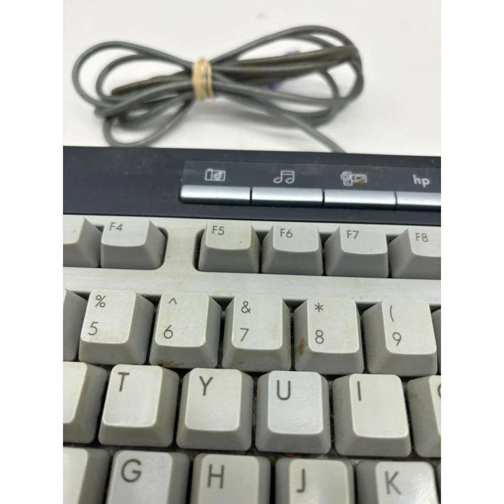 Vintage HP Hewlett Packard Model 5183 Keyboard Clicky Clack Multimedia 6 pin